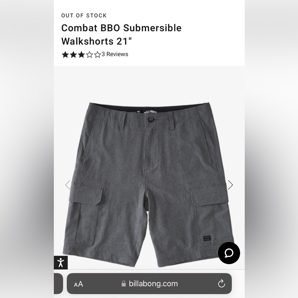 Mens Billabong Combat BBO Submersibles